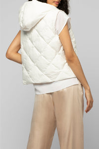 Damelis short sleeveless down jacket - White