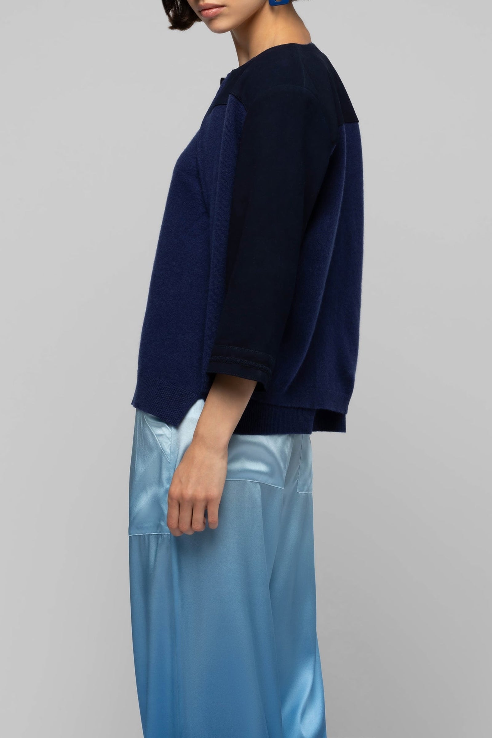 Gabella two-ply cashmere and wool cardigan - Navy