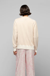 1 QTY NEW CARDIGAN COL ROND BICOLORE