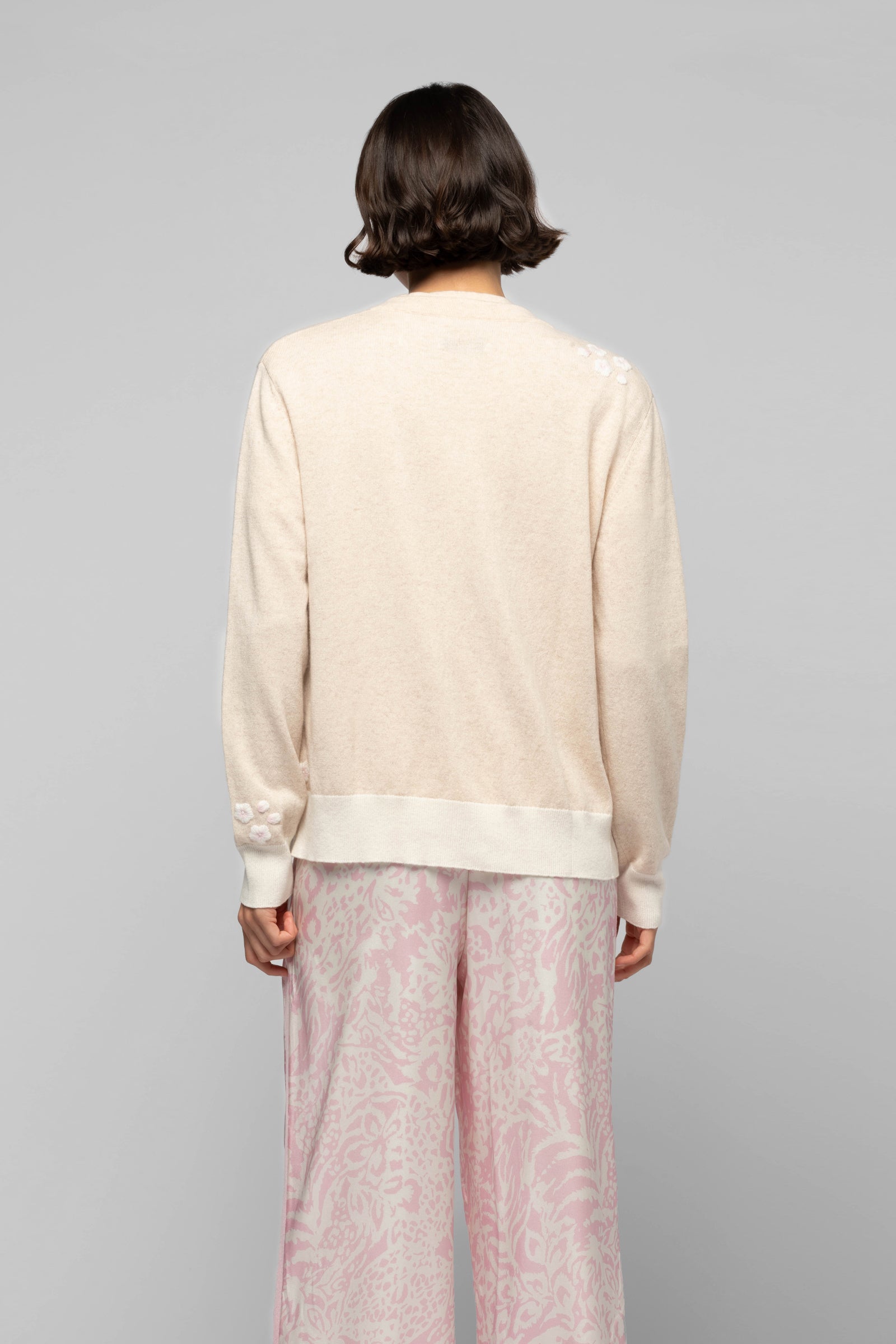 1 QTY NEW CARDIGAN COL ROND BICOLORE