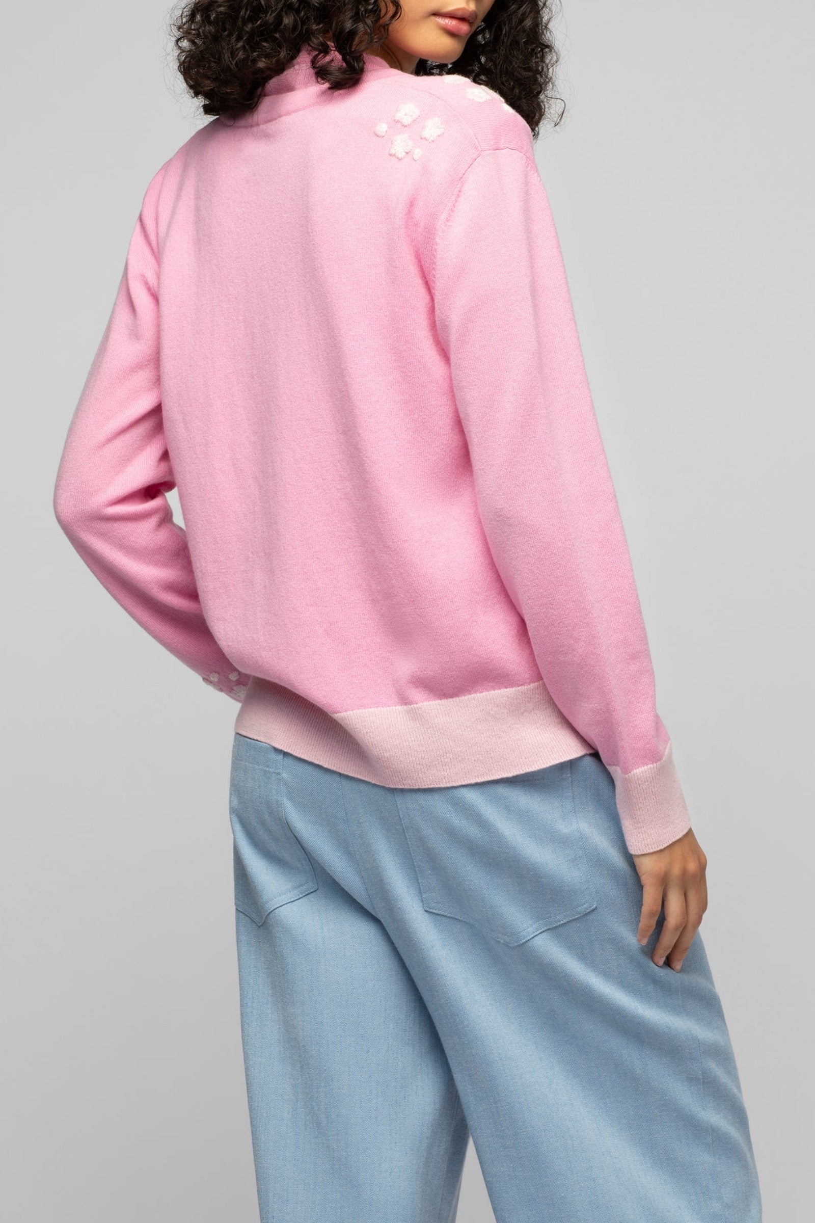 Long-sleeved wool and cashmere Gamelot cardigan - Bonbon