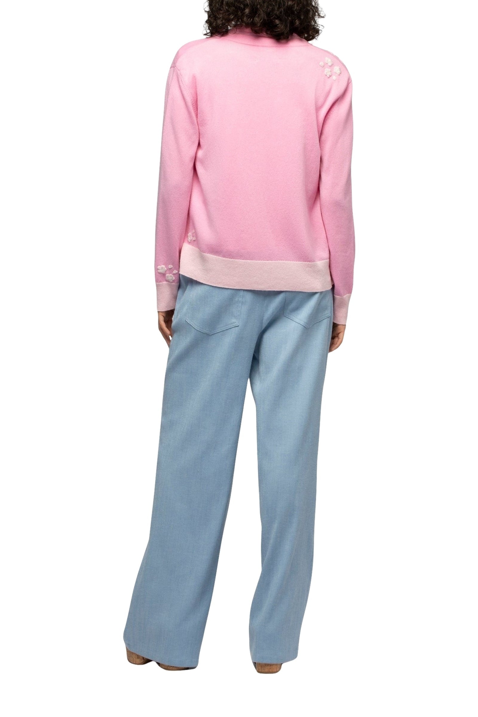 Long-sleeved wool and cashmere Gamelot cardigan - Bonbon