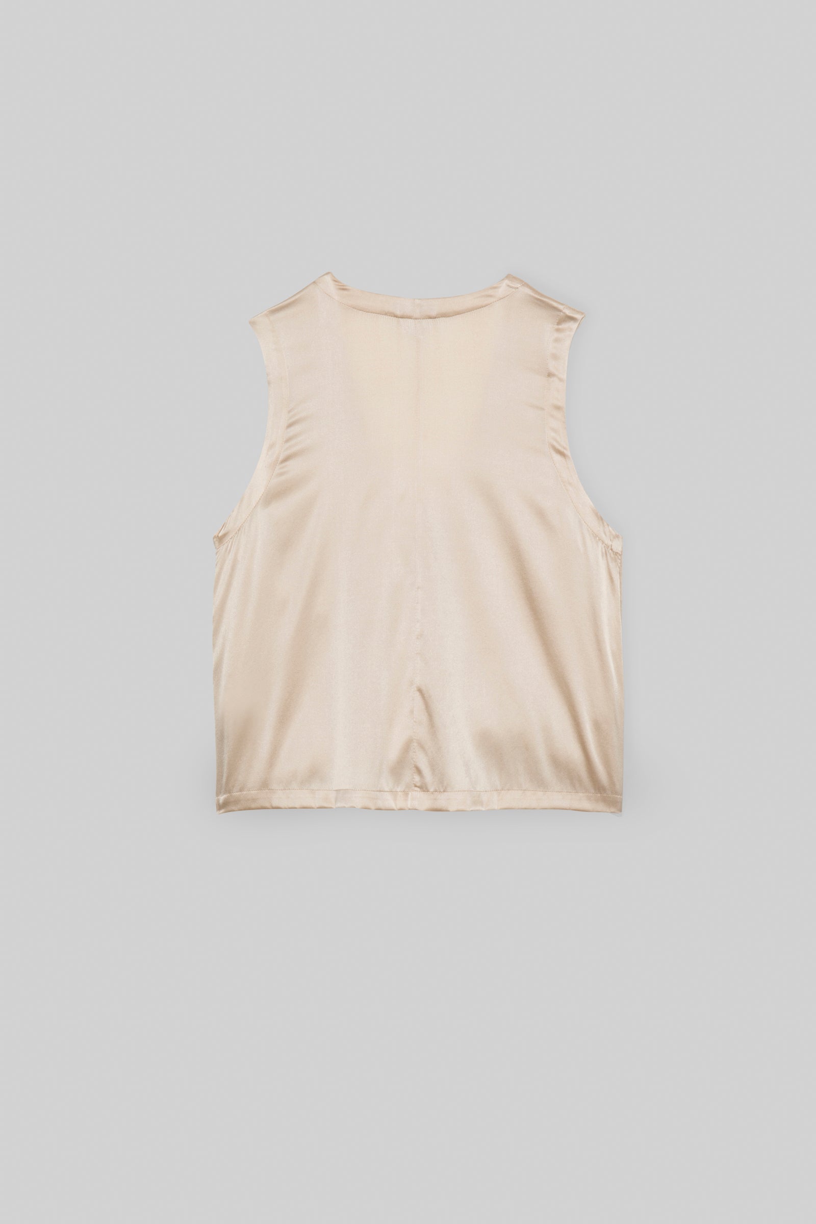 Gany sleeveless two-ply knit and silk jacket - Beige