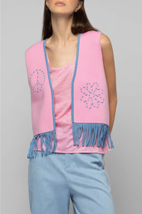 12 QTY NEW GILET AVEC DETAILS EN SUEDE