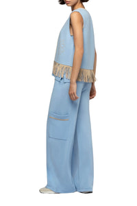 14 QTY NEW GILET AVEC DETAILS EN SUEDE