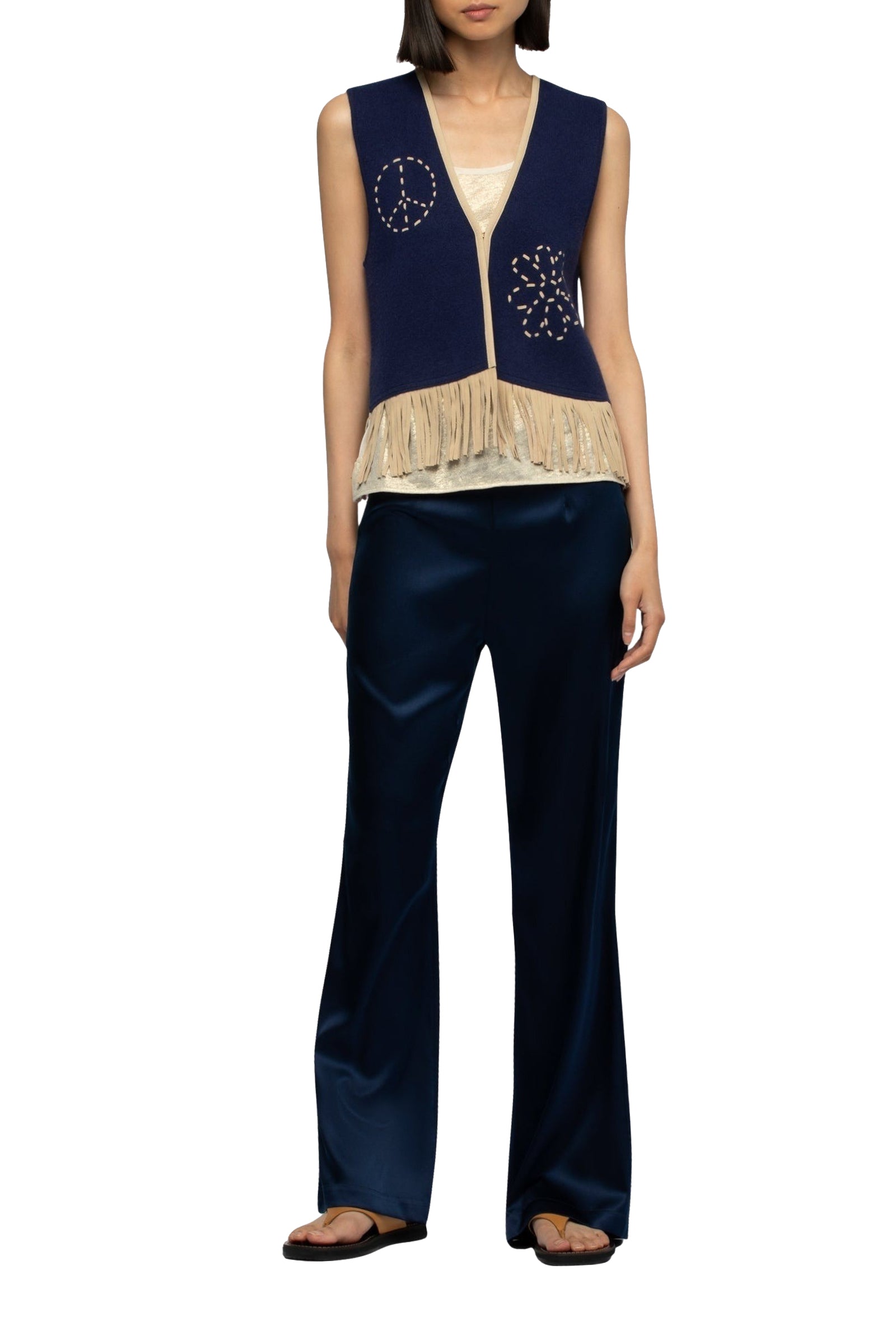 Gapril waistcoat with suede details - Navy