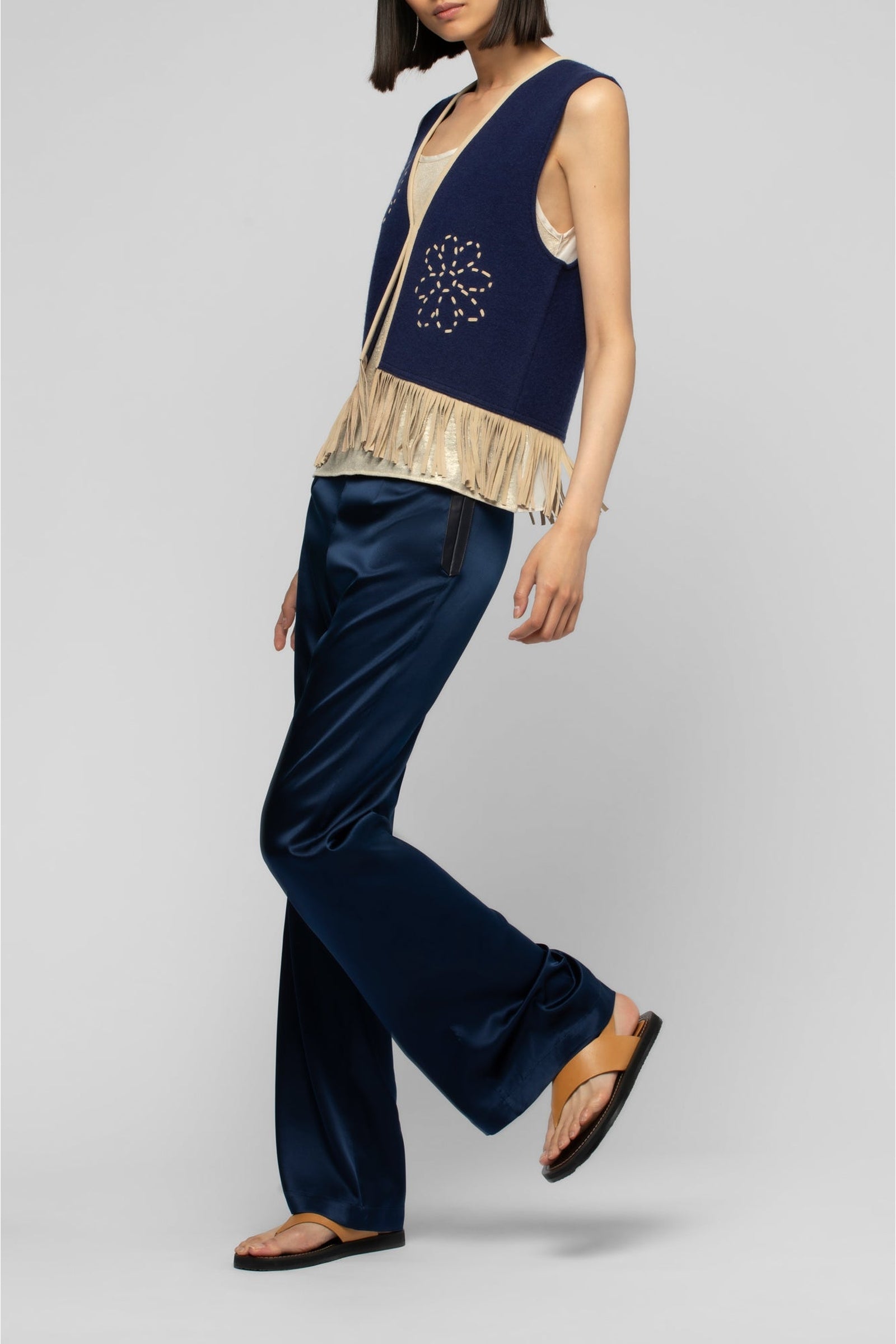 Gapril waistcoat with suede details - Navy