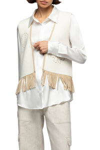 Gilet Gapril sans manches en cachemire et laine - White