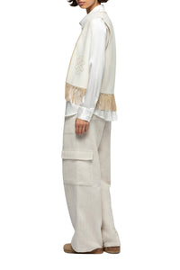 13 QTY NEW GILET AVEC DETAILS EN SUEDE