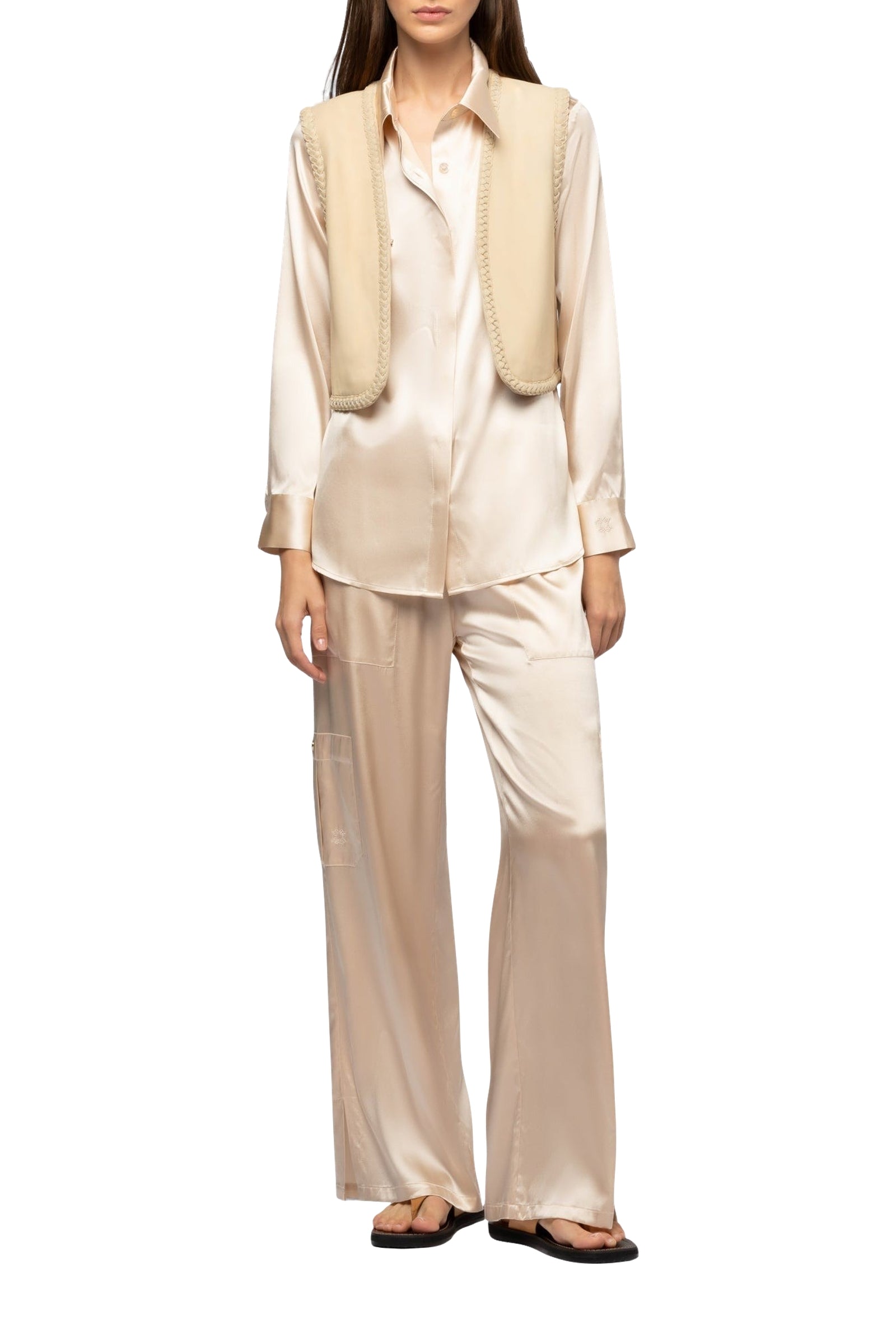 Gawa cardigan with braided detail - Beige