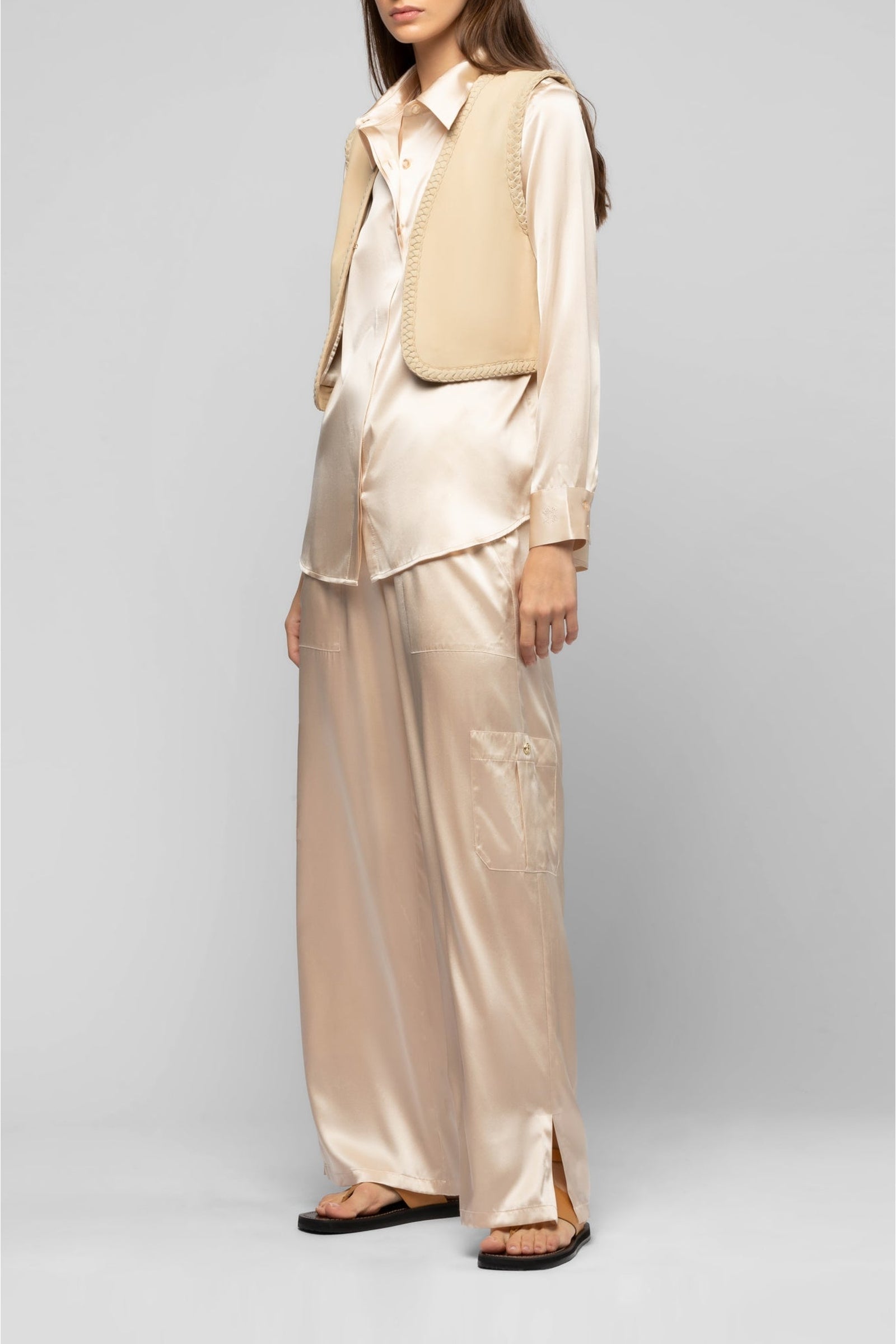 Gawa cardigan with braided detail - Beige