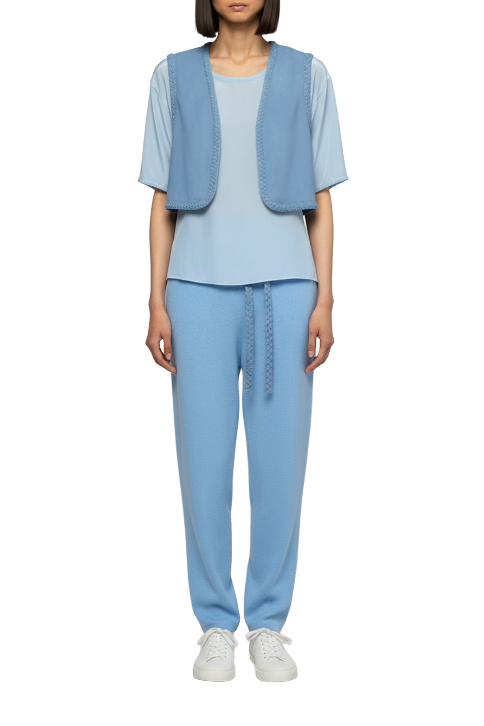 Gawa waistcoat with braided detail - Denim