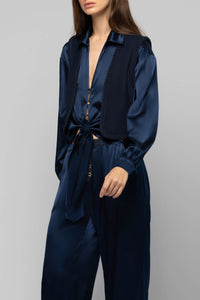 Gawa cardigan with braided detail - Navy