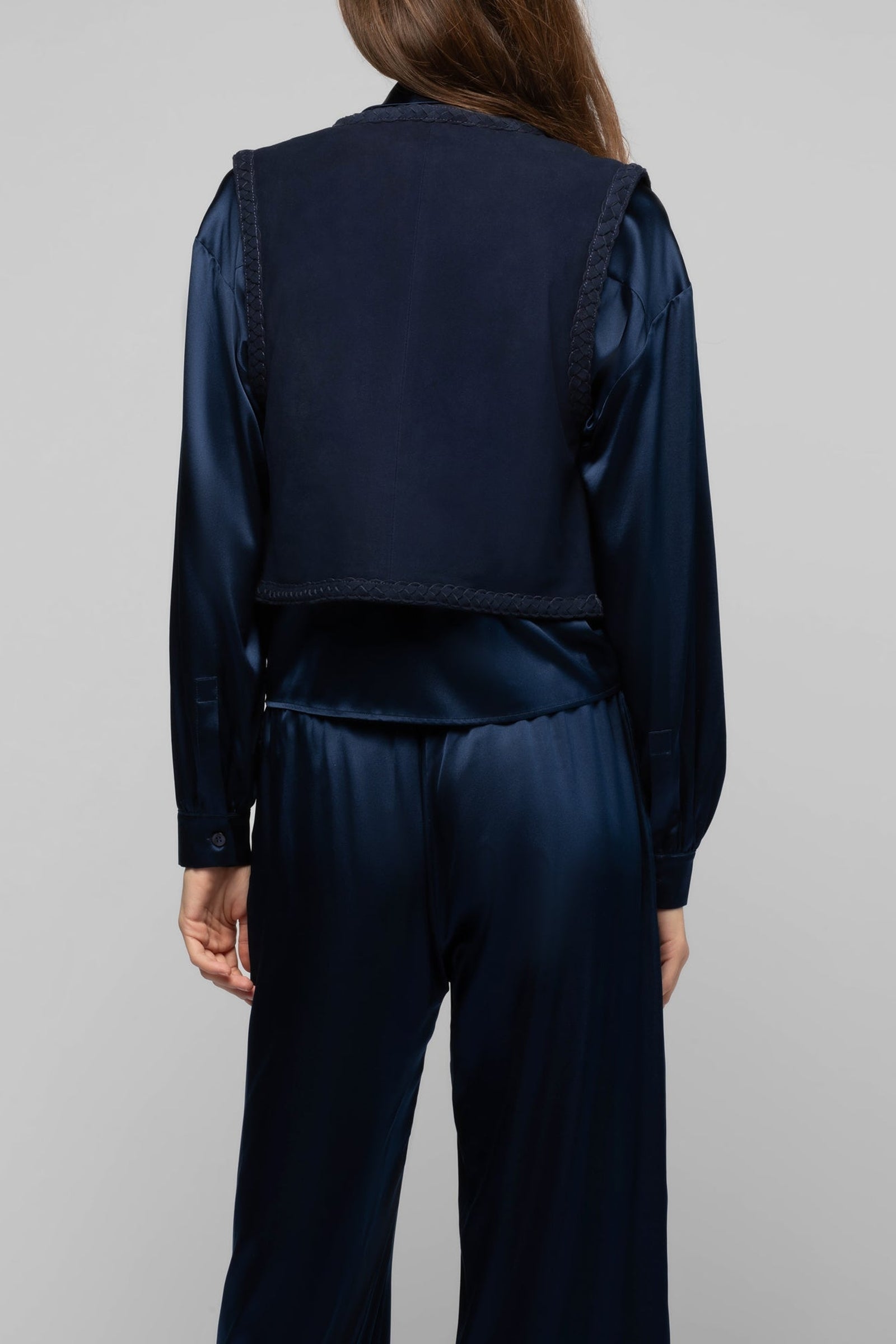 Gawa cardigan with braided detail - Navy