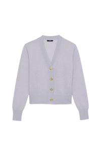 Gilet Gardiner en cachemire à col V et boutons - Lavande