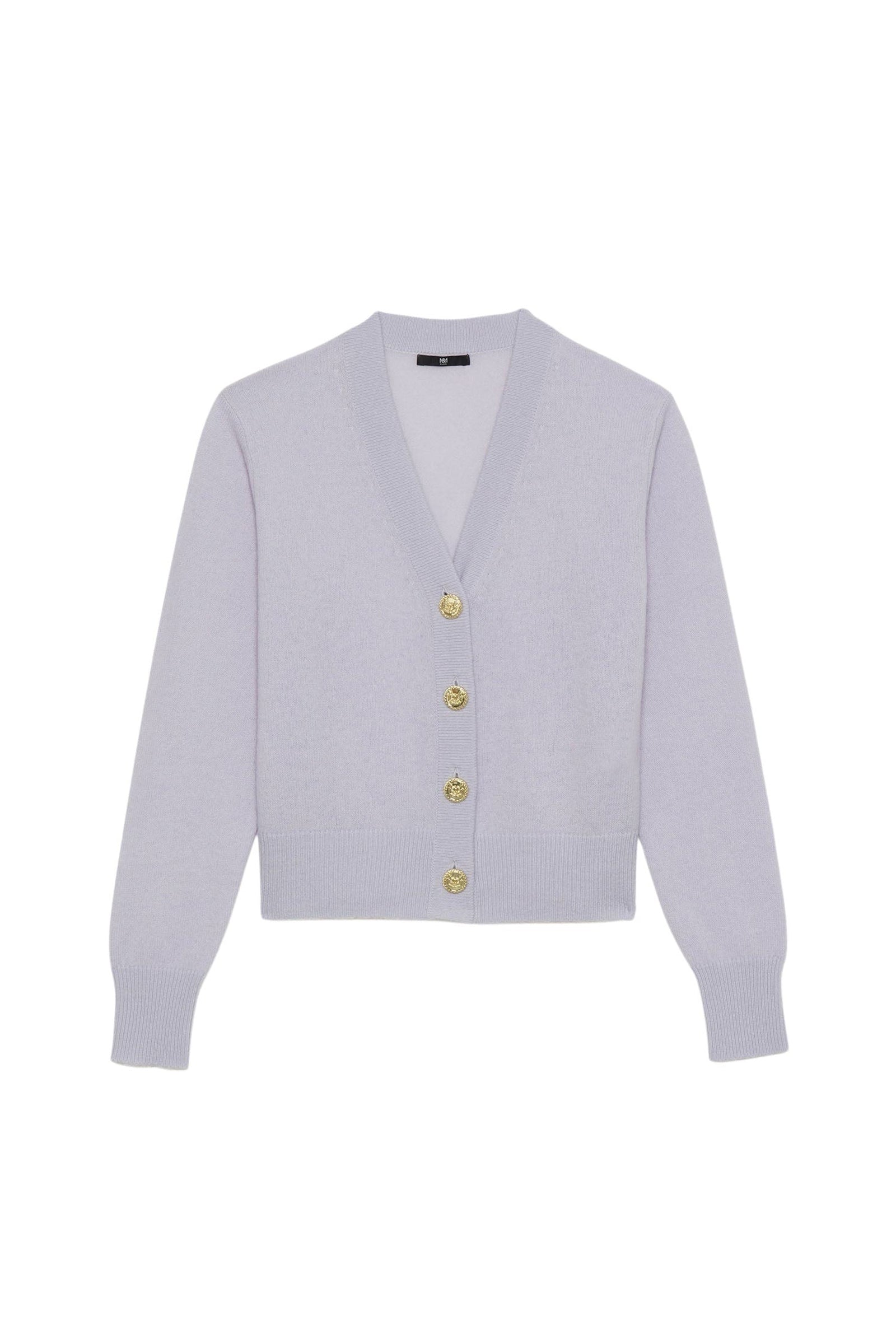 Gilet Gardiner en cachemire à col V et boutons - Lavande
