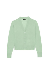Gardiner cashmere V-neck cardigan with buttons - Lime
