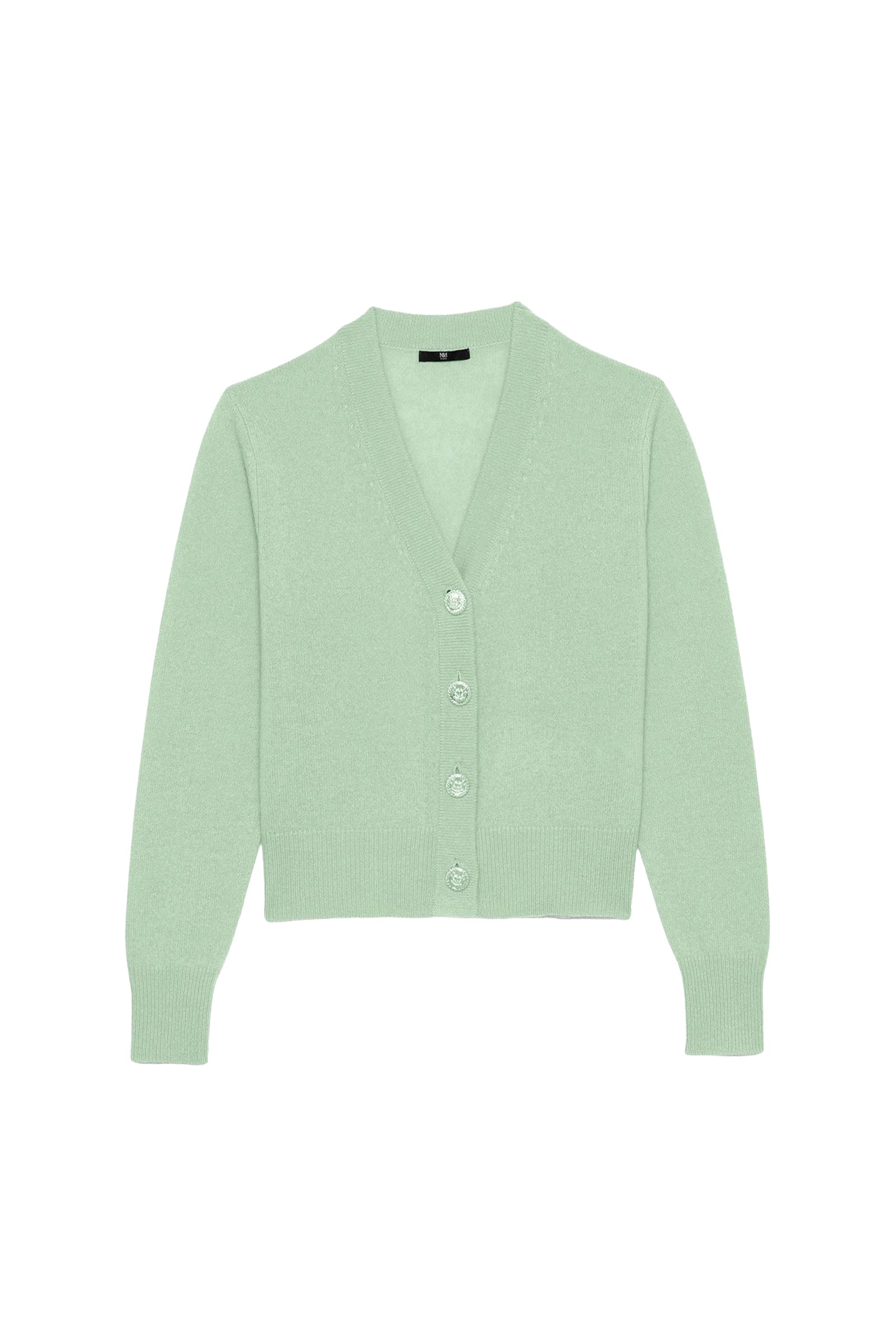 Gardiner cashmere V-neck cardigan with buttons - Lime
