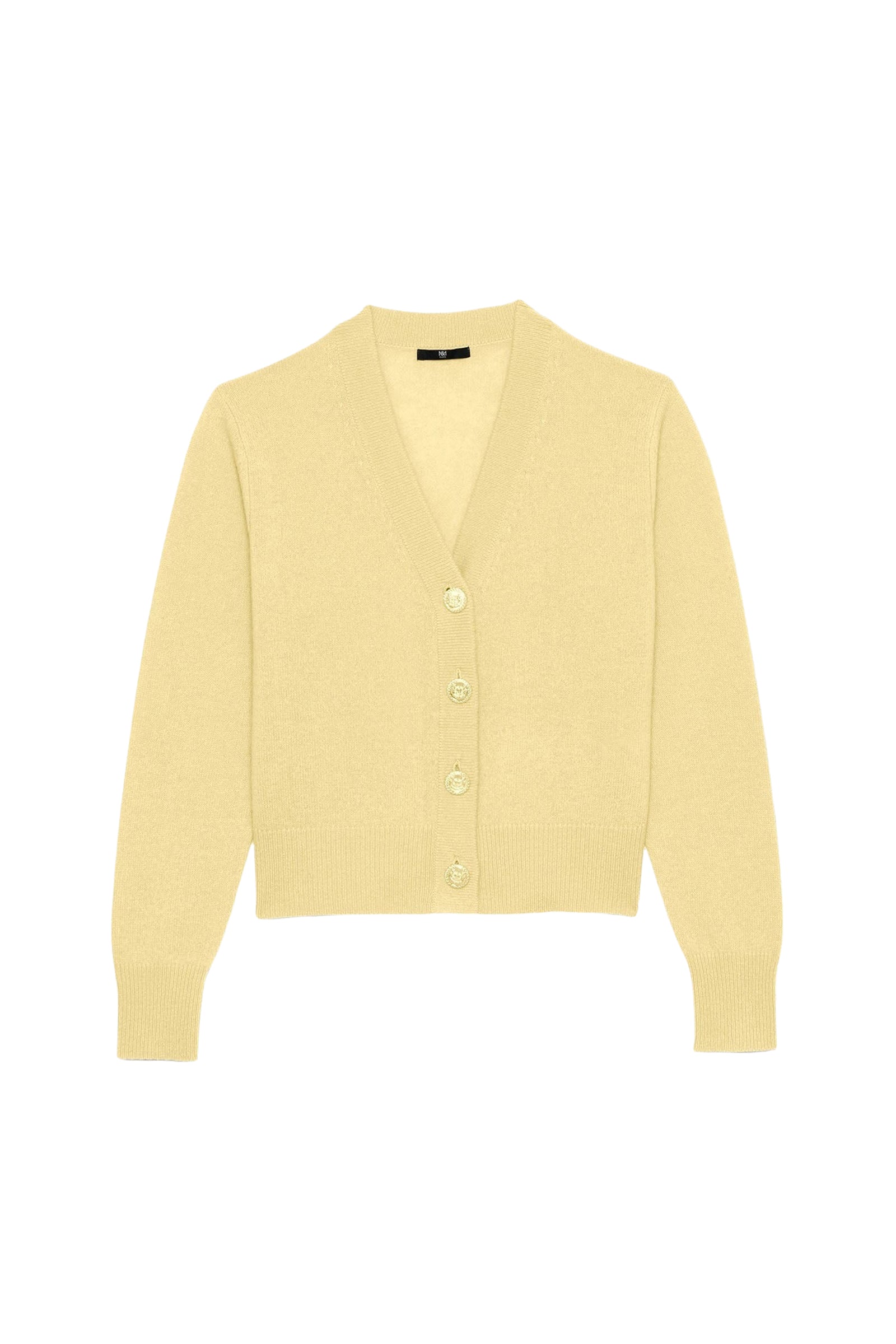Gilet Gardiner en cachemire à col V et boutons - Yellow