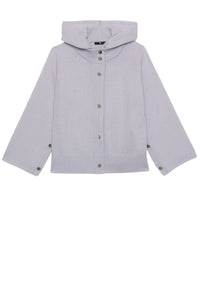 Graniti short cashmere cardigan with hood - Lavender