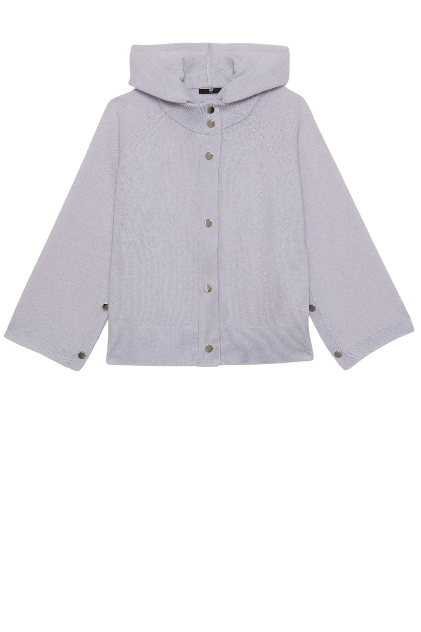 Graniti short cashmere cardigan with hood - Lavender