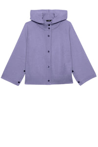 Graniti short cashmere cardigan with hood - Lilac