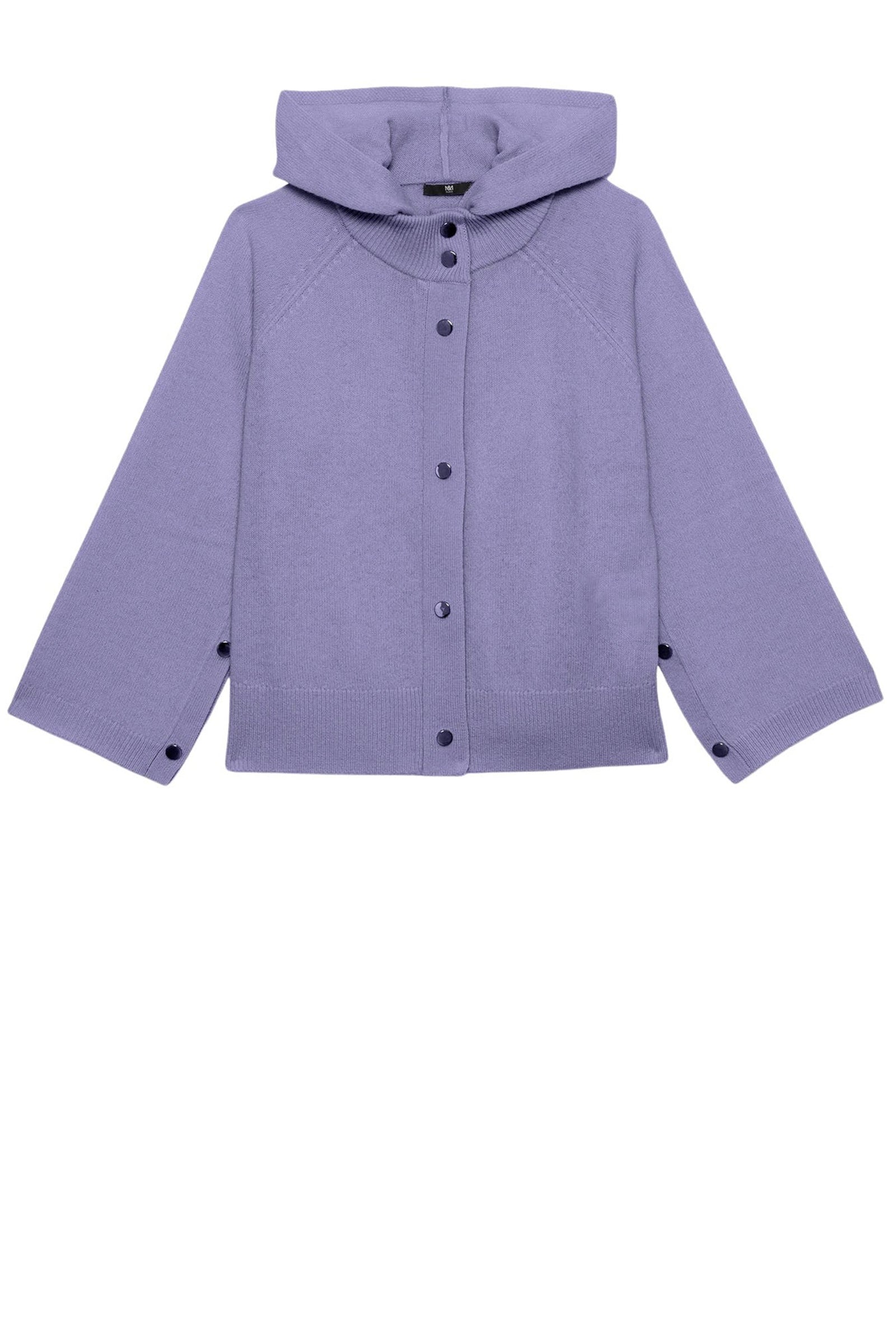 Graniti short cashmere cardigan with hood - Lilac
