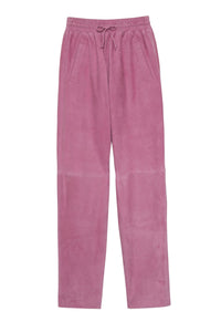 Leather jogging trousers - Gum