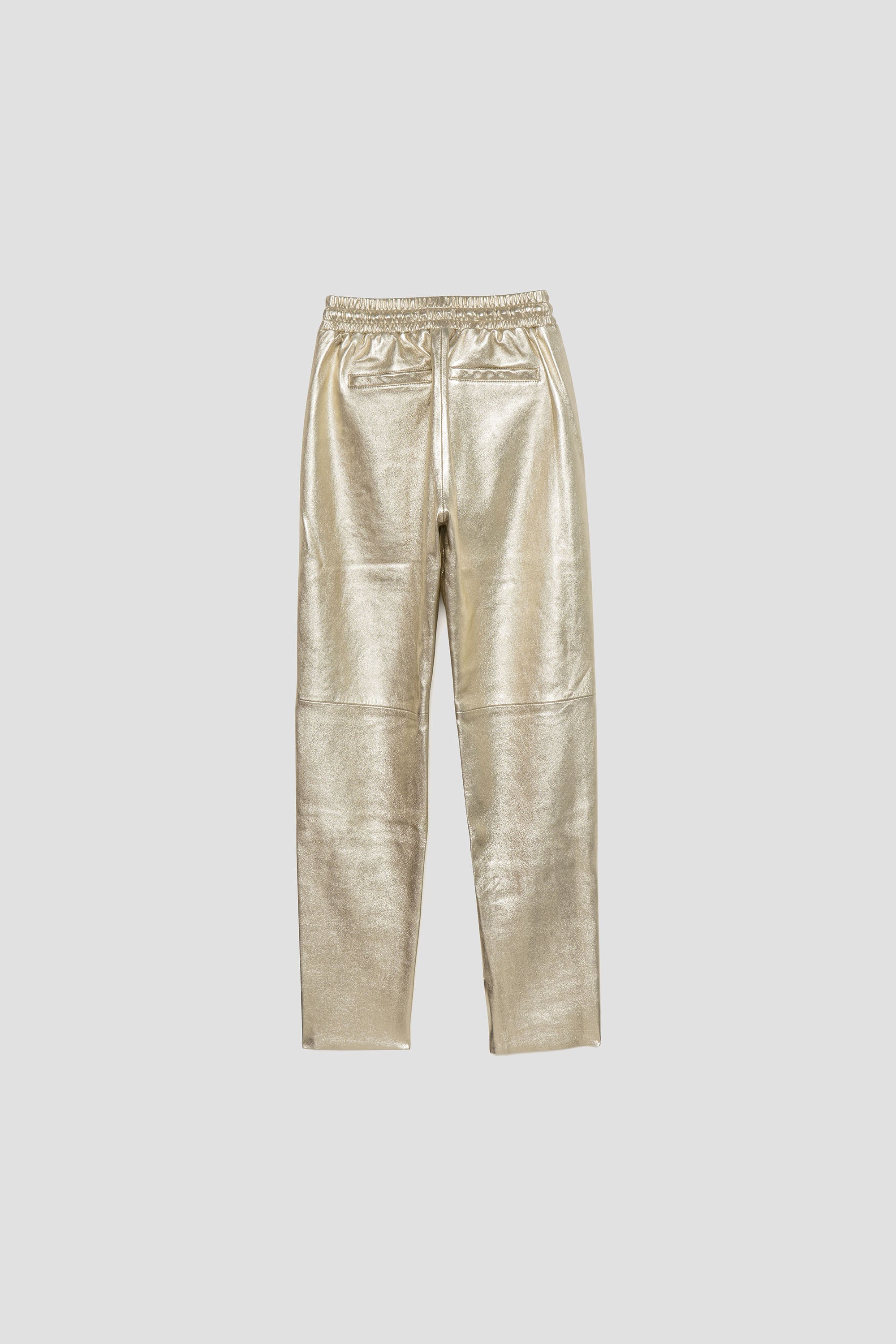Leather jogging trousers - Gold