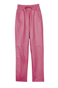 Leather jogging trousers - Gum