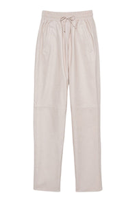 Leather jogging trousers - Pink