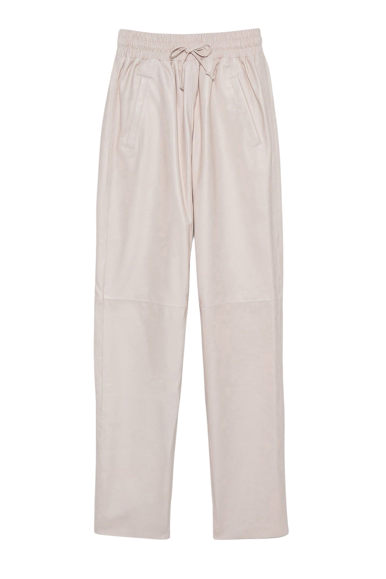 Leather jogging trousers - Pink
