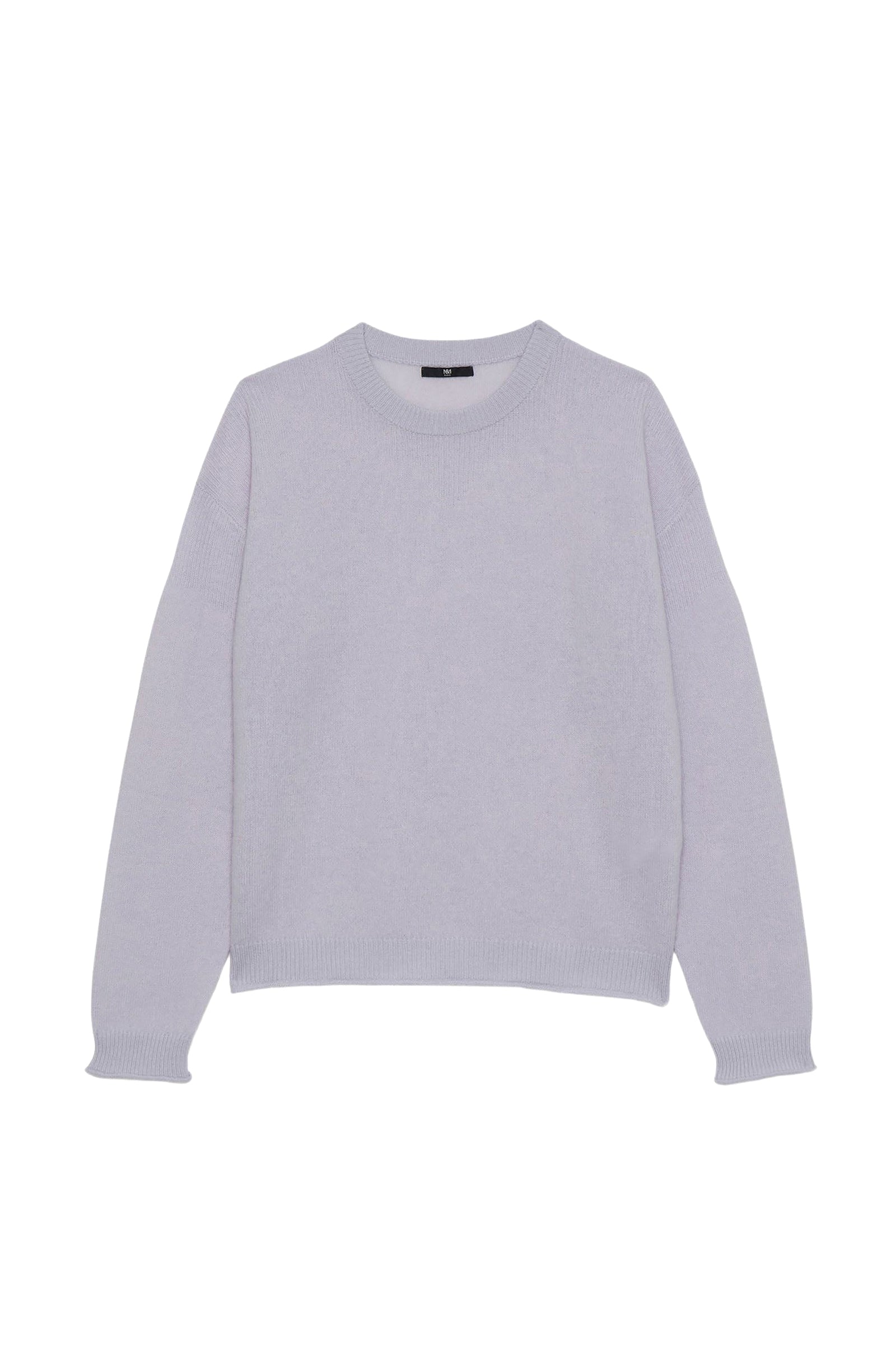 Paris cashmere jumper, long sleeves and round neck - Lavender