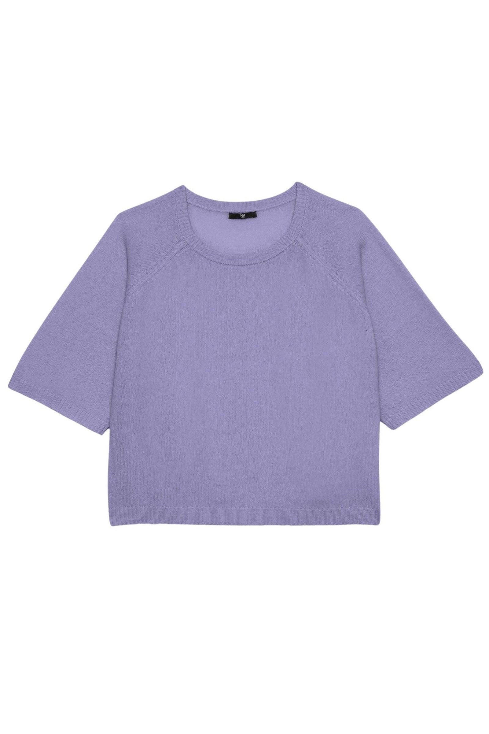Piruli cashmere short-sleeve round-neck jumper - Lilac