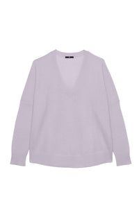 Pull Stellal en cachemire à manches longues et col V - Lavande