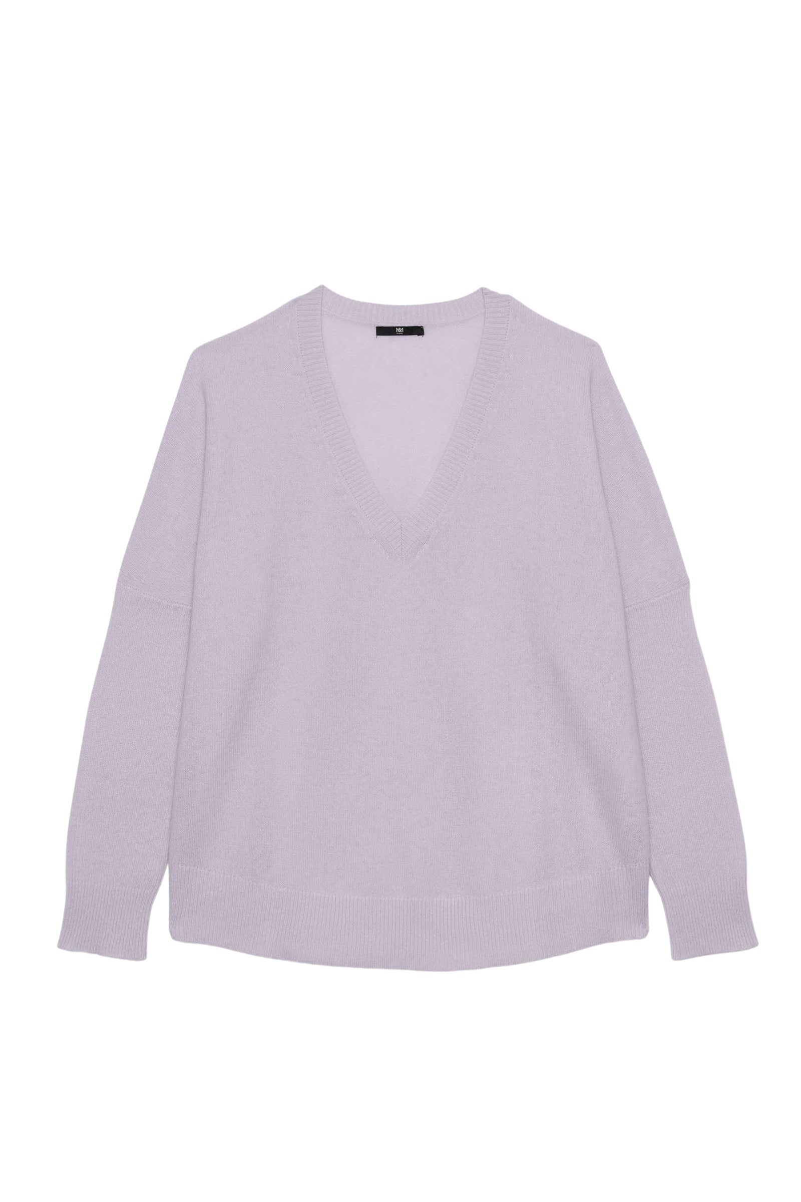 Pull Stellal en cachemire à manches longues et col V - Lavande