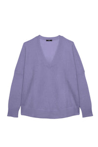 Stellal long-sleeved cashmere V-neck jumper - Lilac