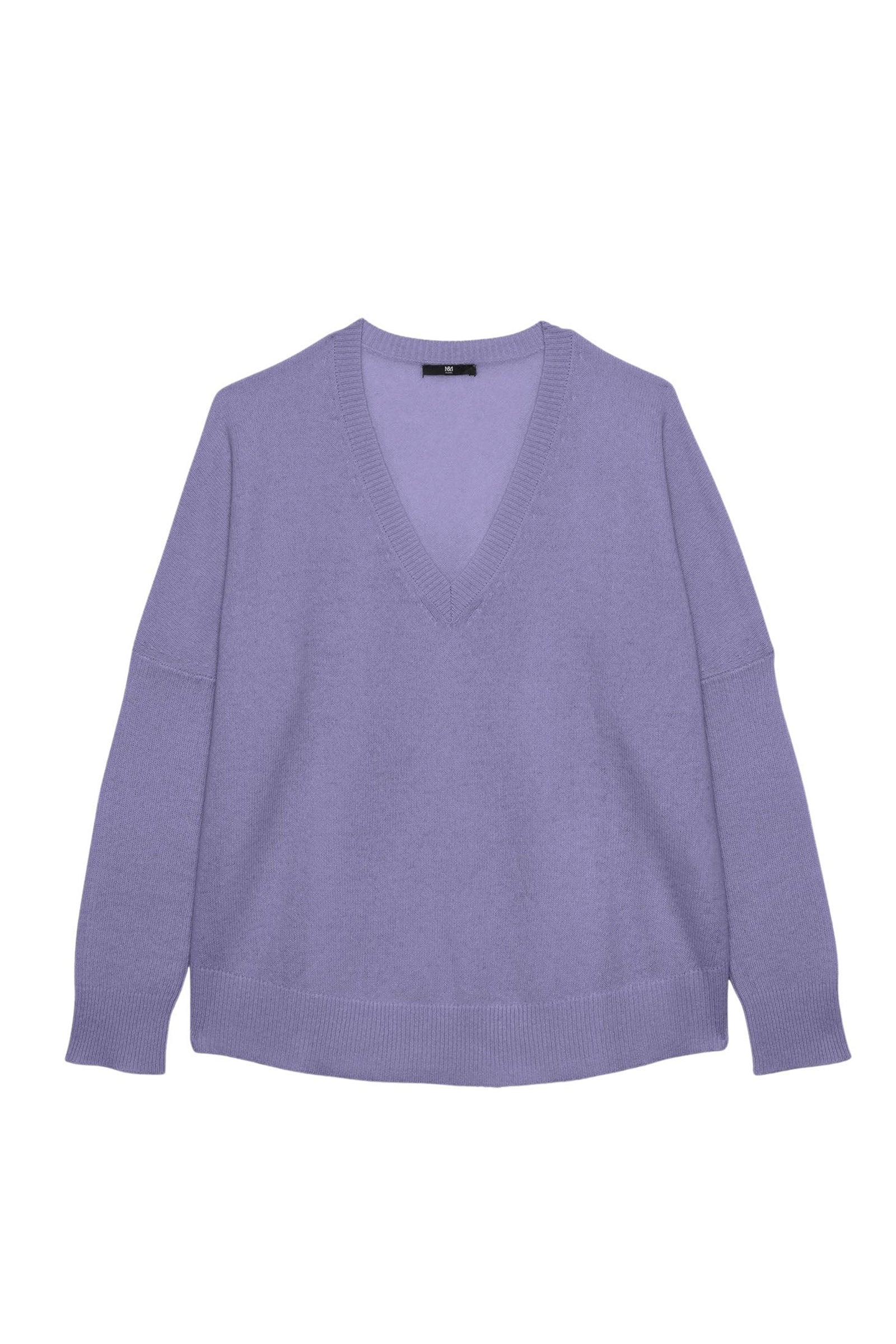 Stellal long-sleeved cashmere V-neck jumper - Lilac