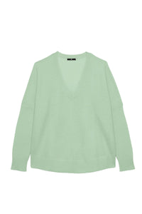Stellal long-sleeved cashmere V-neck jumper - Lime