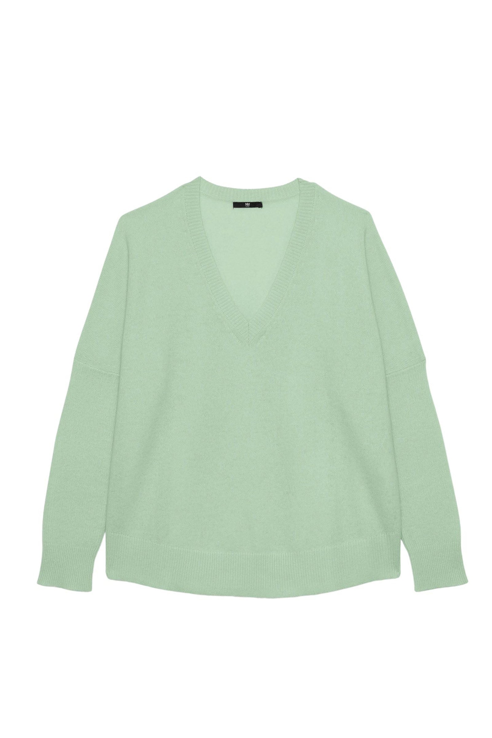 Stellal long-sleeved cashmere V-neck jumper - Lime