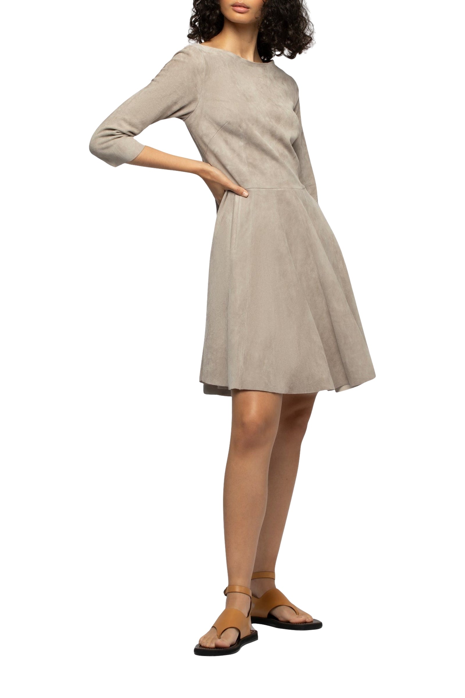 Robe Raida patineuse en daim - Grey