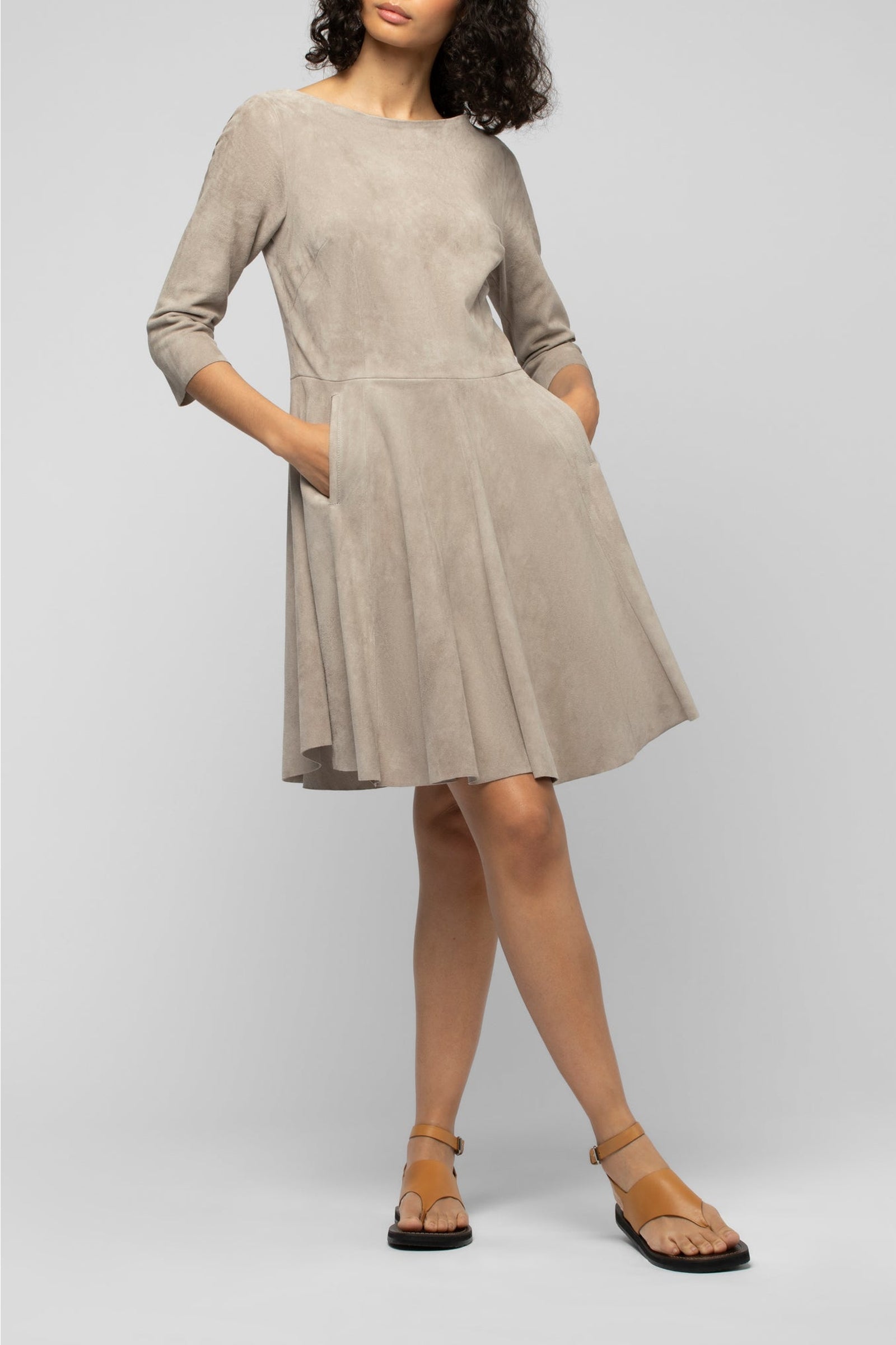 Robe Raida patineuse en daim - Grey
