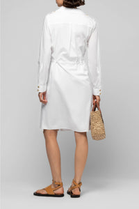 Robe chemise Ramie inspiration saharienne - White