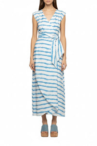 Ranita long wrap dress with tie-and-dye print - Tie & Dye stripe Cie