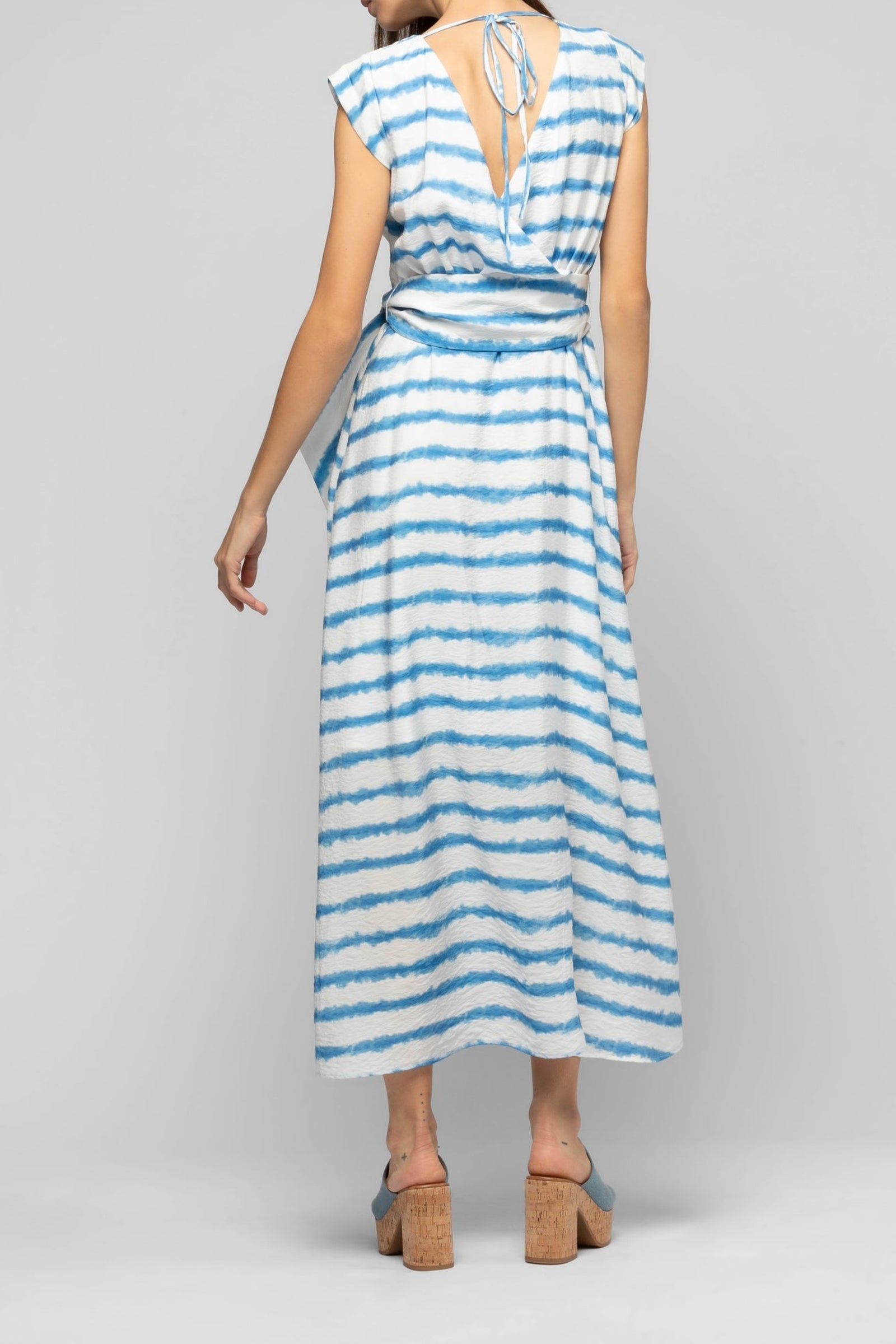 Ranita long wrap dress with tie-and-dye print - Tie & Dye stripe Cie