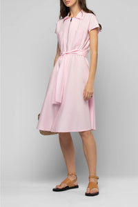 Robe chemise Ranne évasée avec fermeture zippée - Dragée