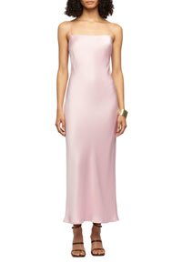 Long asymmetrical Raura dress with adjustable slit - Bonbon