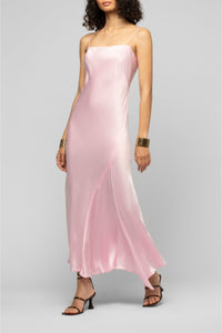Long asymmetrical Raura dress with adjustable slit - Bonbon