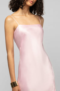 Long asymmetrical Raura dress with adjustable slit - Bonbon