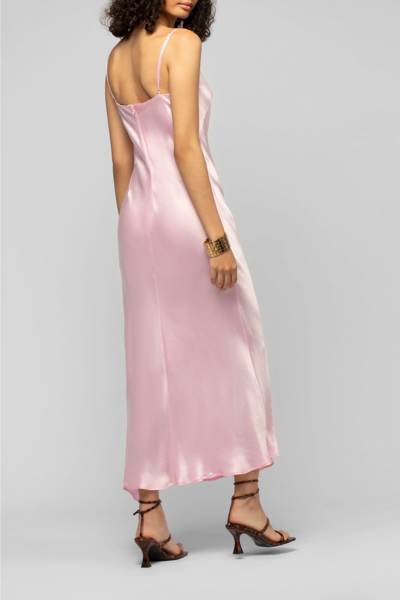 Long asymmetrical Raura dress with adjustable slit - Bonbon